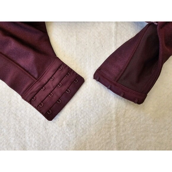 Cacique 42D Balconette Bra Burgundy Purple Full Coverage Lightly Lined - Picture 3 of 8